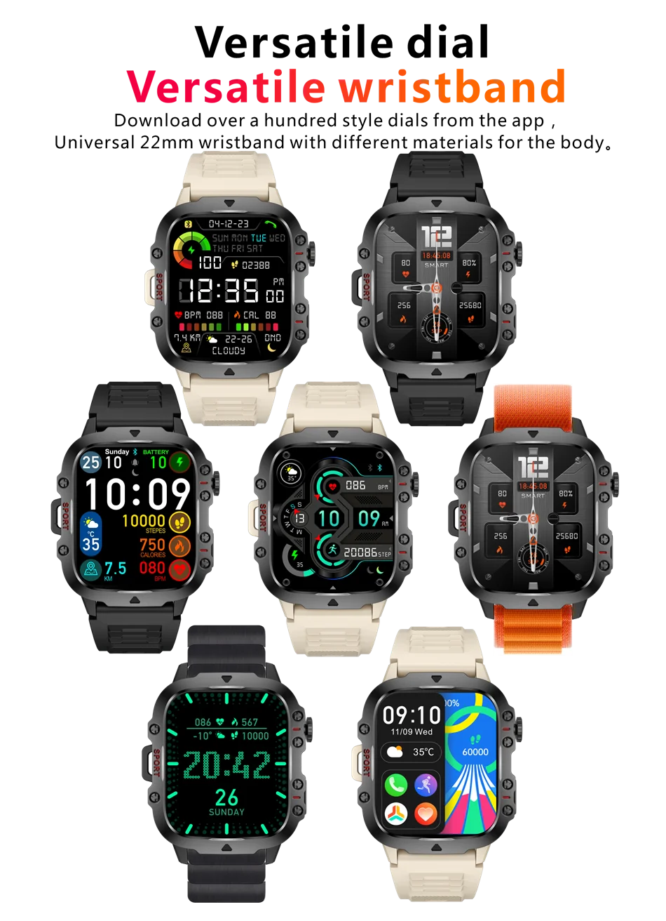 For Xiaomi Military Smart Watch IP68