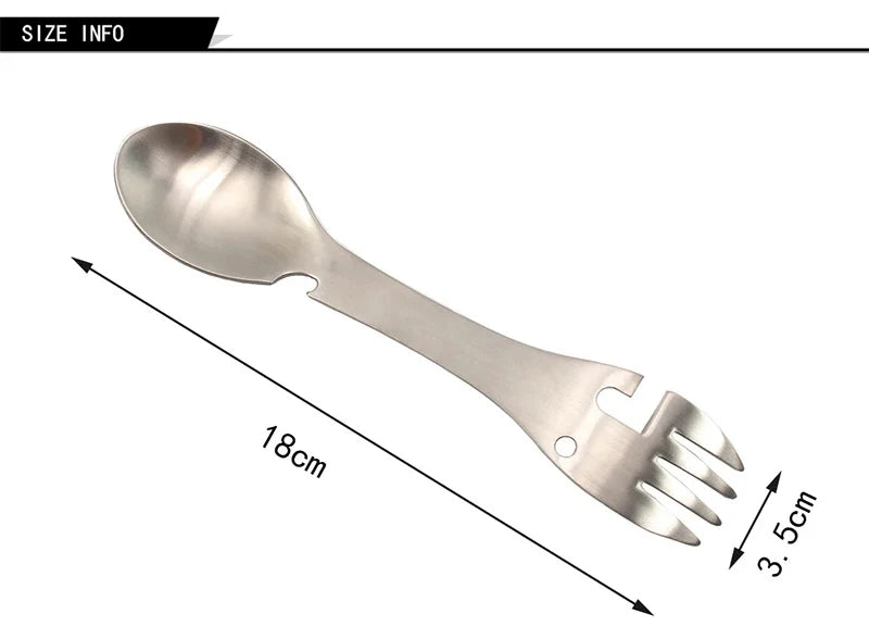 5 in 1 Camping Multi-functional Fork, Knife, Spoon Bottle/Can Opener