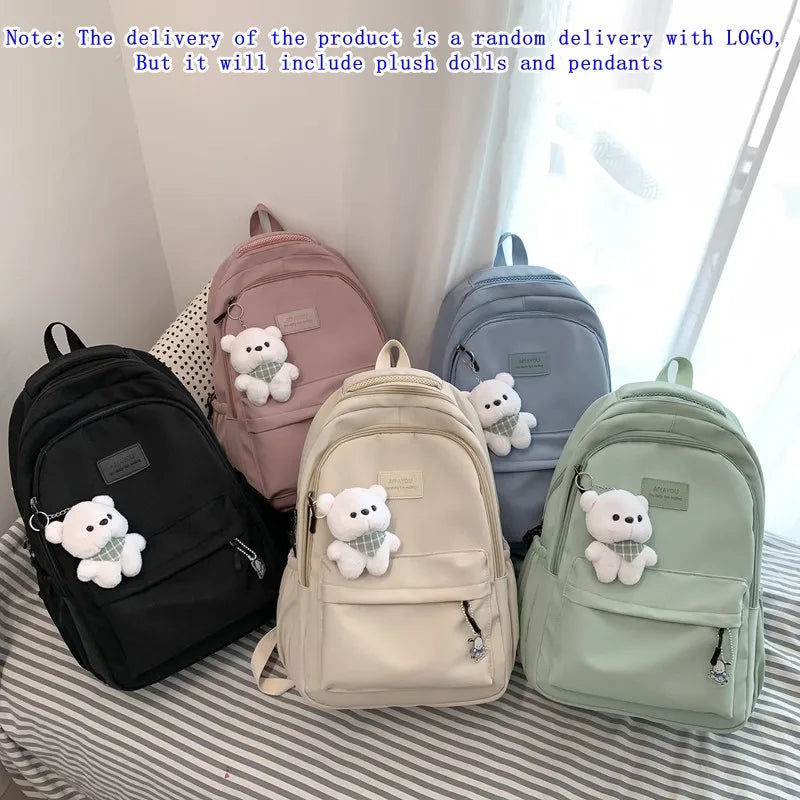 Cute Backpack with Plush Doll