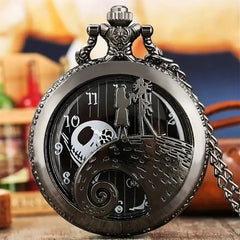 Lovers Skeleton Quarzt Pocket Watch